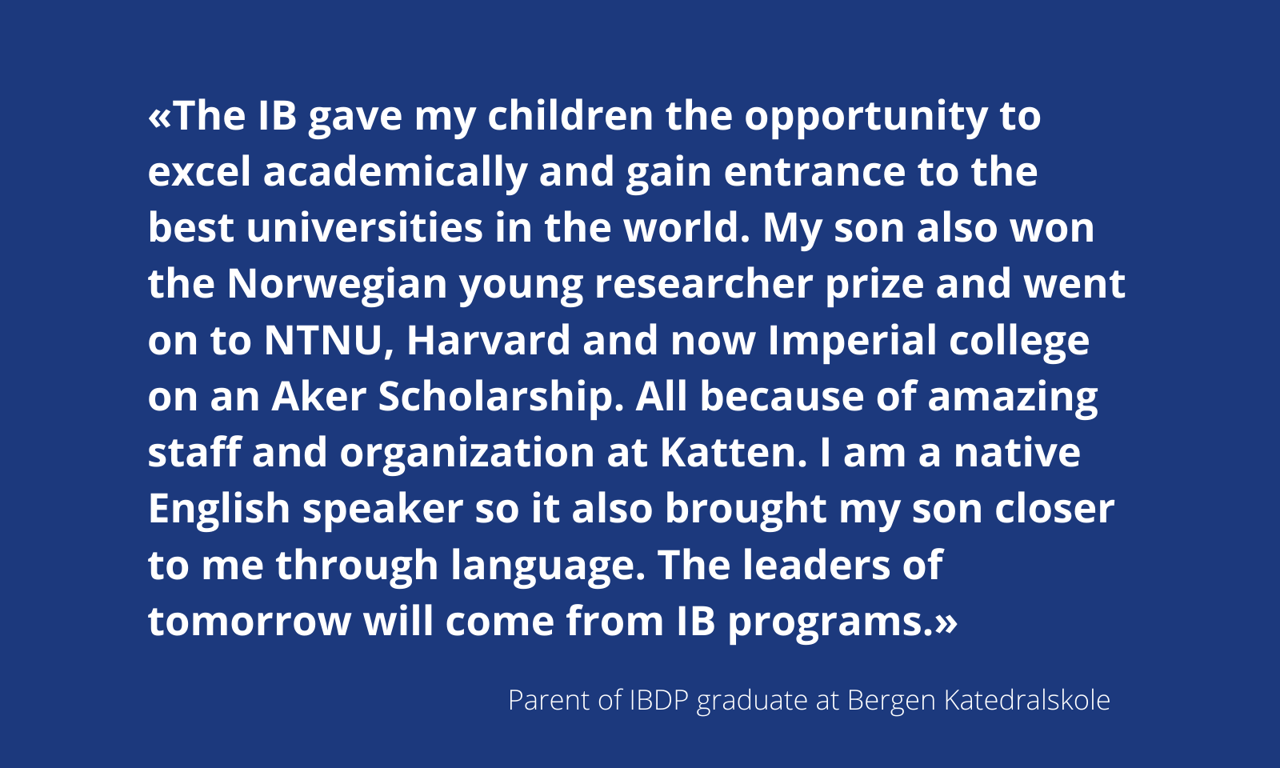 Quote from parent of IBDP gratuate